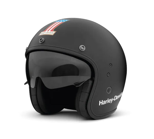 Harley-Davidson® Classic #1 X14 Sun Shield 3/4 Helmet Matte Black - 98157-22EX