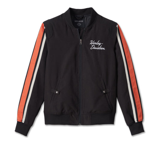 Harley-Davidson® Women's Iconic Sleeve Stripe Bomber Jacket - 98403-23VW