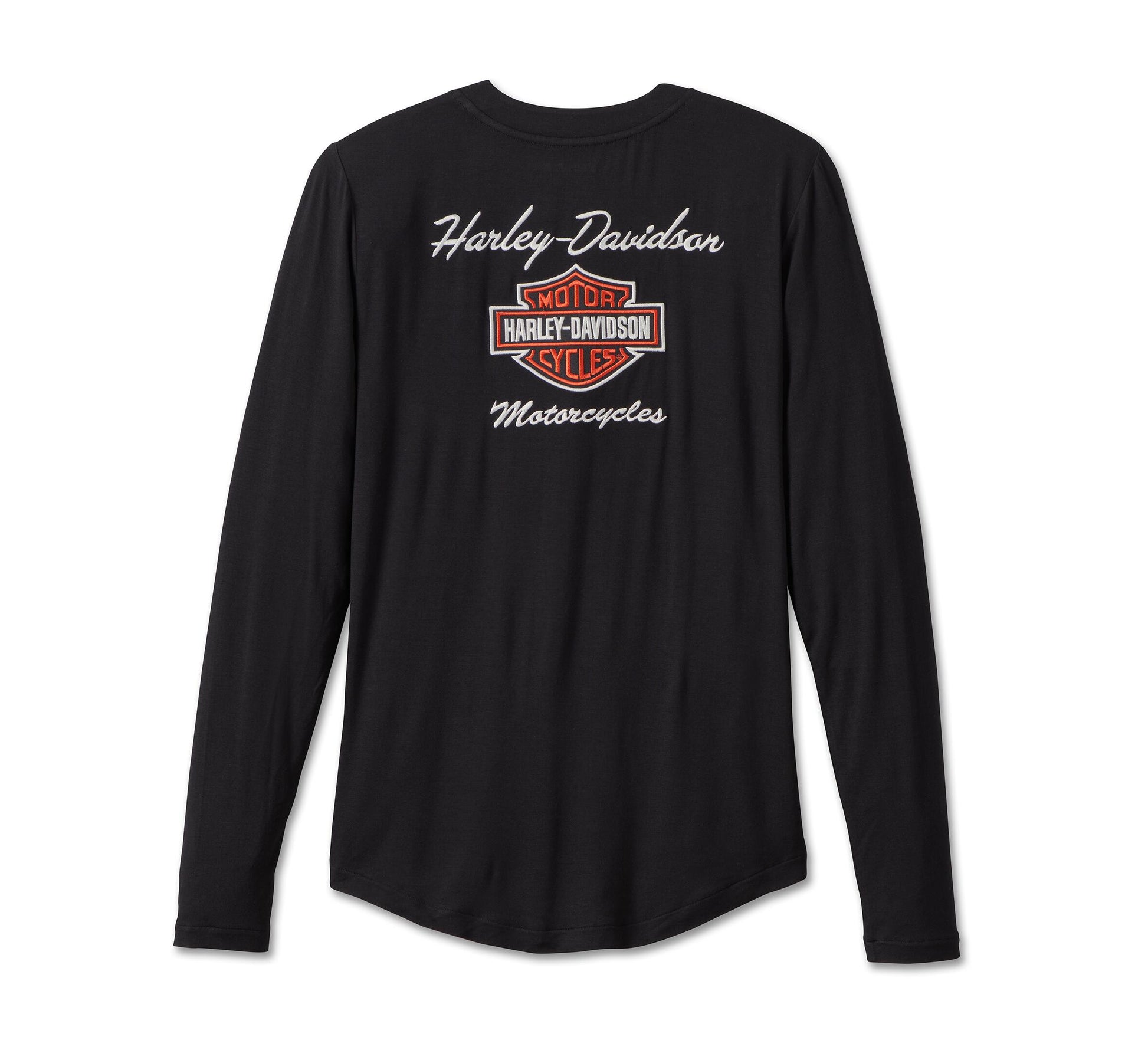Harley-Davidson® Women’s Iconic Laced Front Henley Black Beauty- 99017-23Vw