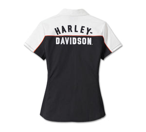 Harley-Davidson® Women's Elemental Zip Front Shirt Colorblock- 99024-23VW