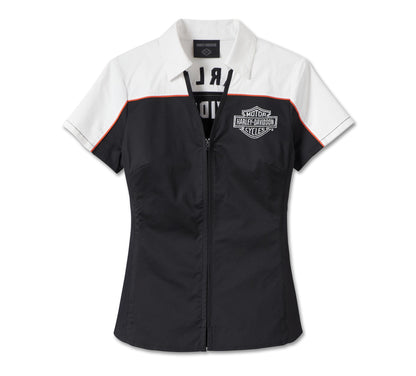 Harley-Davidson® Women's Elemental Zip Front Shirt Colorblock- 99024-23VW