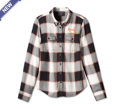 Harley-Davidson® Women's Classic Bar & Shield Plaid Shirt YD Plaid - 99025-23VW
