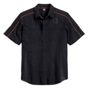 Harley-Davidson  Mens Black Vented Performance Skull Shirt - 99034-15Vm Shirts