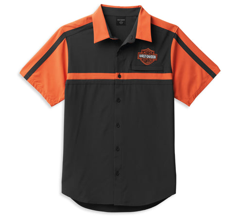 Harley-Davidson® Men's Coolcore® B&S Shirt Colorblock Vintage Orange - 99087-22VM