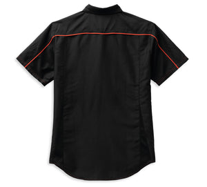 Harley-Davidson® Men's Performance B&S Shirt Black/Orange - 99089-22VM