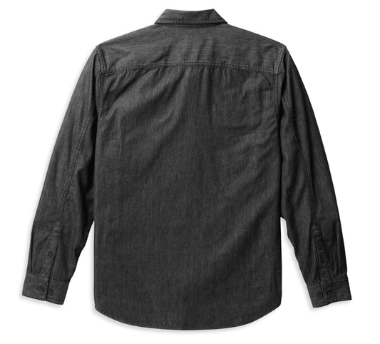 Harley-Davidson® Men’s B&S Denim Shirt Black Beauty - 99091-22Vm