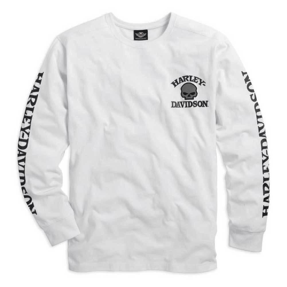 Harley-Davidson  Mens Skull Long Sleeve Tee White - 99092-14Vm Tees