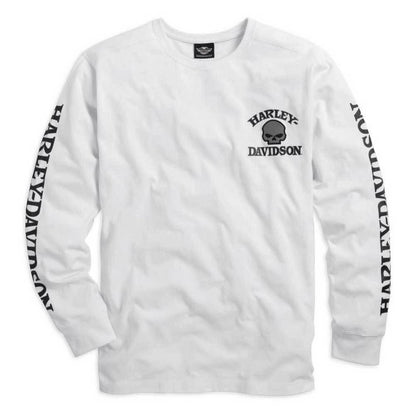 Harley-Davidson  Mens Skull Long Sleeve Tee White - 99092-14Vm Tees