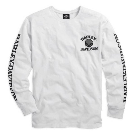 Harley-Davidson  Mens Skull Long Sleeve Tee White - 99092-14Vm Tees