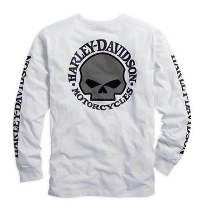 Harley-Davidson  Mens Skull Long Sleeve Tee White - 99092-14Vm Tees