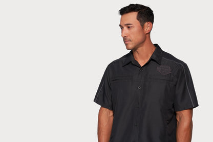 Harley-Davidson® Men’s Performance B&S Shirt Black/Grey - 99092-22Vm Short Sleeve