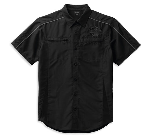 Harley-Davidson® Men’s Performance B&S Shirt Black/Grey - 99092-22Vm Short Sleeve