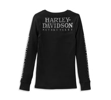 Harley-Davidson® Women's Skull Snap Front Long Sleeve Henley Black Beauty - 99099-22VW