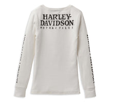 Harley-Davidson® Women's Skull Snap Front Long Sleeve Henley Cloud Dancer - 99100-22VW
