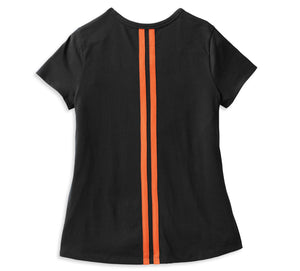 Harley-Davidson® Women's Accelerate Stripe Knit Top Colorblock Black Beauty - 99101-22VW