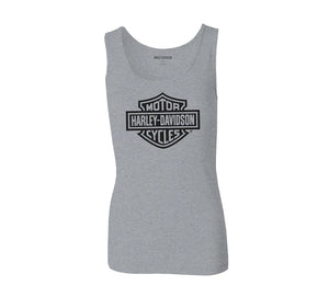 Harley-Davidson® Women's Ultra Classic Bar & Shield Ribbed Tank Heather Grey - 99107-22VW