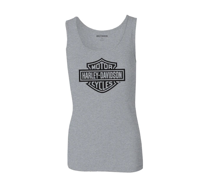 Harley-Davidson® Women's Ultra Classic Bar & Shield Ribbed Tank Heather Grey - 99107-22VW