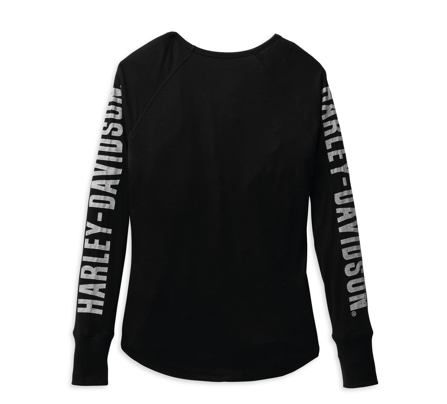 Harley-Davidson® Women's Authentic Bar & Shield Rib-Knit Top Black Beauty - 99111-22VW