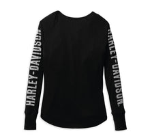 Harley-Davidson® Women's Authentic Bar & Shield Rib-Knit Top Black Beauty - 99111-22VW