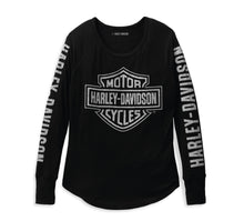 Harley-Davidson® Women's Authentic Bar & Shield Rib-Knit Top Black Beauty - 99111-22VW