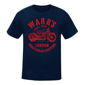 Warrs H-D® Mens Kings Road Customs T-Shirt - Blue T-Shirts