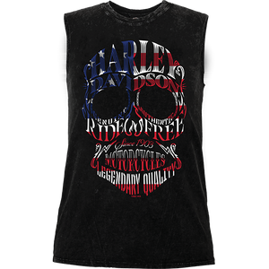 Warr's H-D® Women's Patriotic Skull and Big Ben London Tee