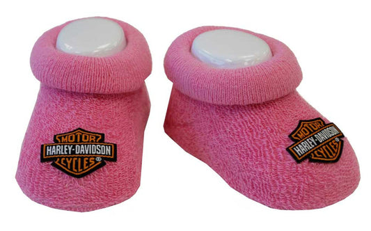 Harley-Davidson® Baby Girls’ Boxed Booties Bar & Shield Logo - Pink