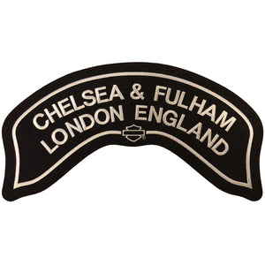 H.O.G.® Chelsea & Fulham Chapter Rocker Patch Silver - Small & Large